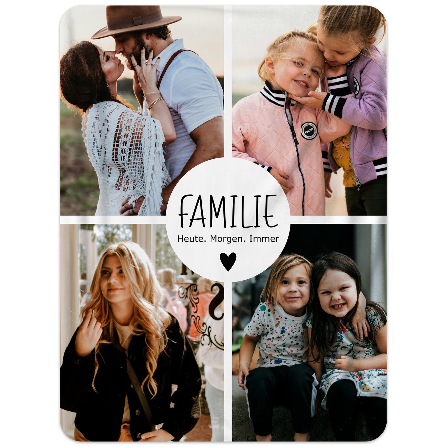 Collage - Kreis Familie Fotodecke