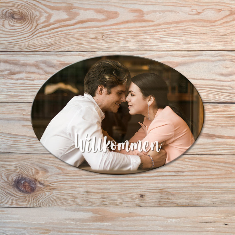 Türschild - Einzelfoto | Oval