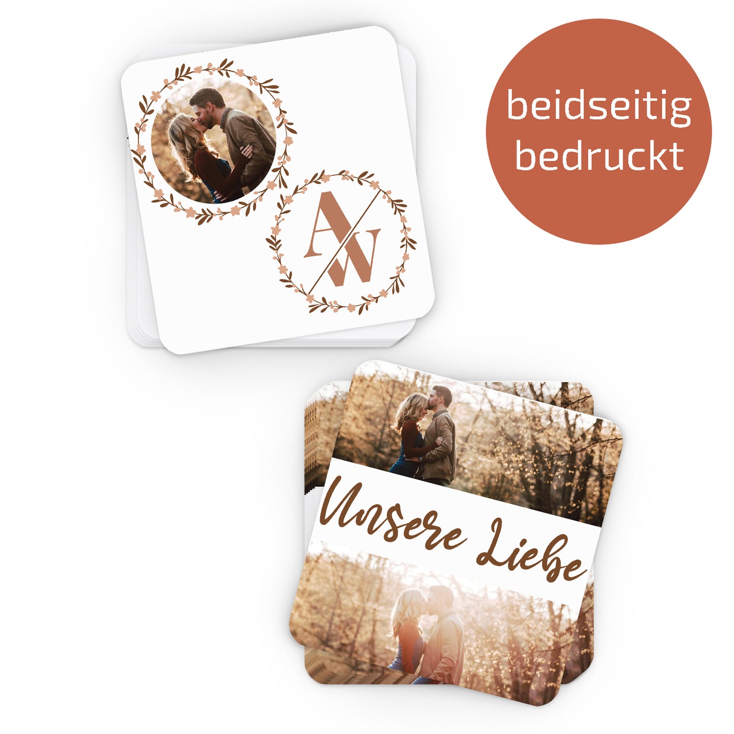 Bierdeckel | Untersetzer Collage - Eckig 9,3 cm