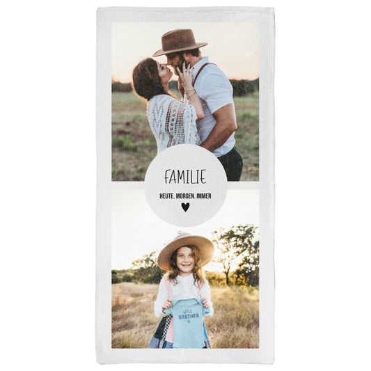Collage - Kreis Familie Fotohandtuch