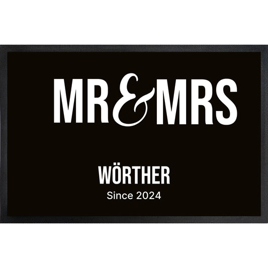 Mr. & Mrs. - Fussmatte mit Trittrand