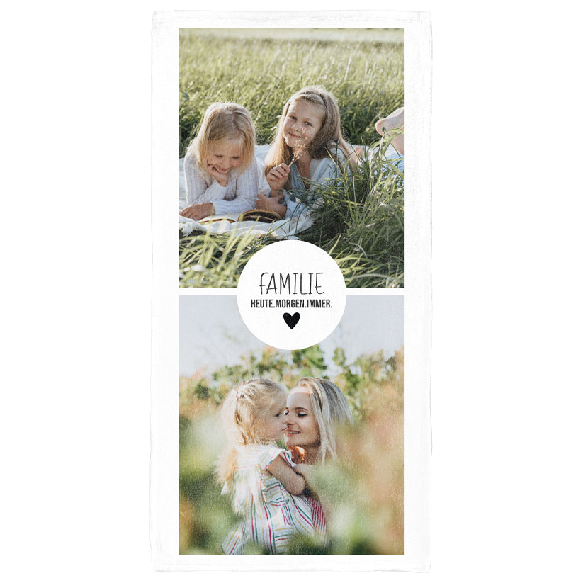 Collage - Kreis Familie Fotohandtuch
