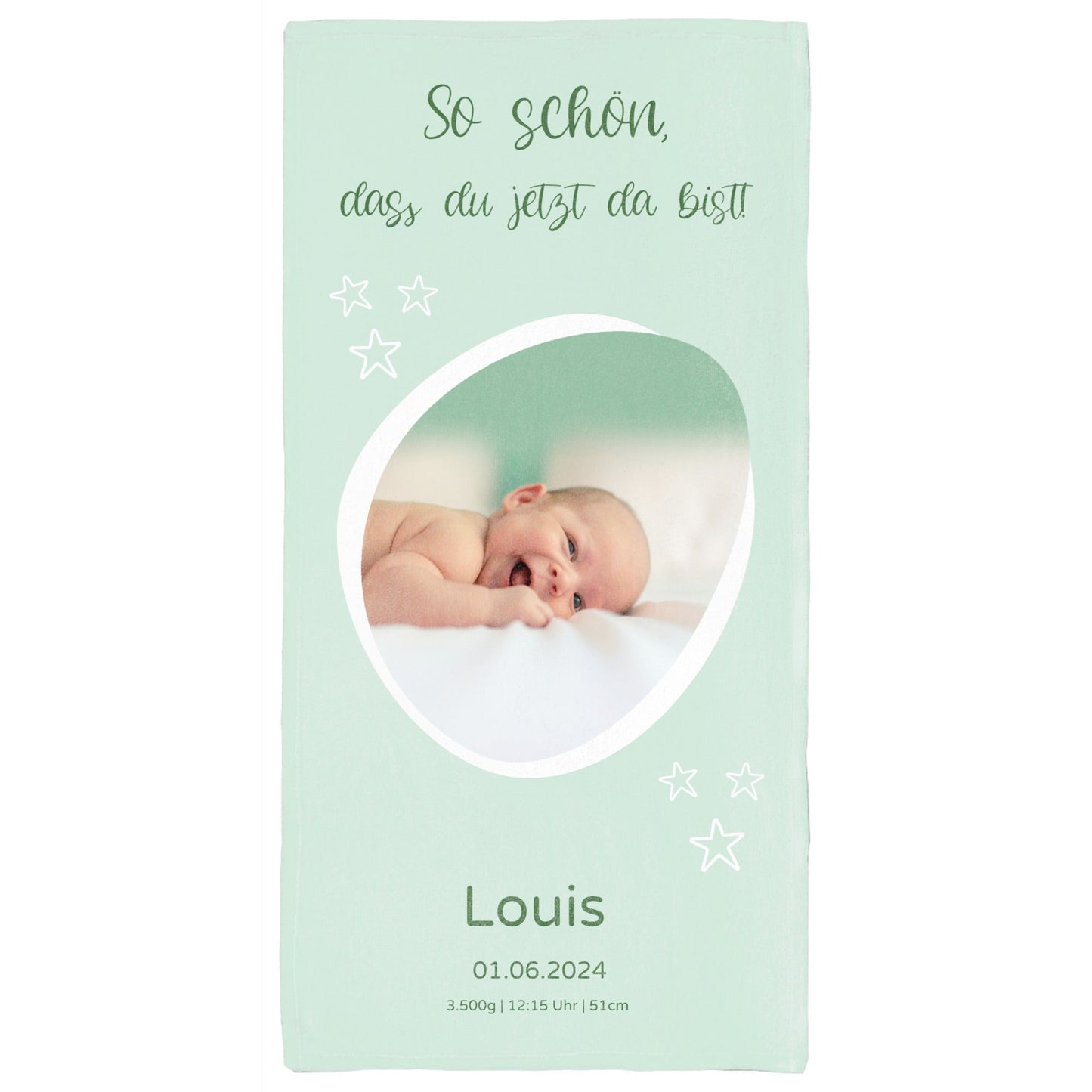 Collage - Baby Geburt Fotohandtuch