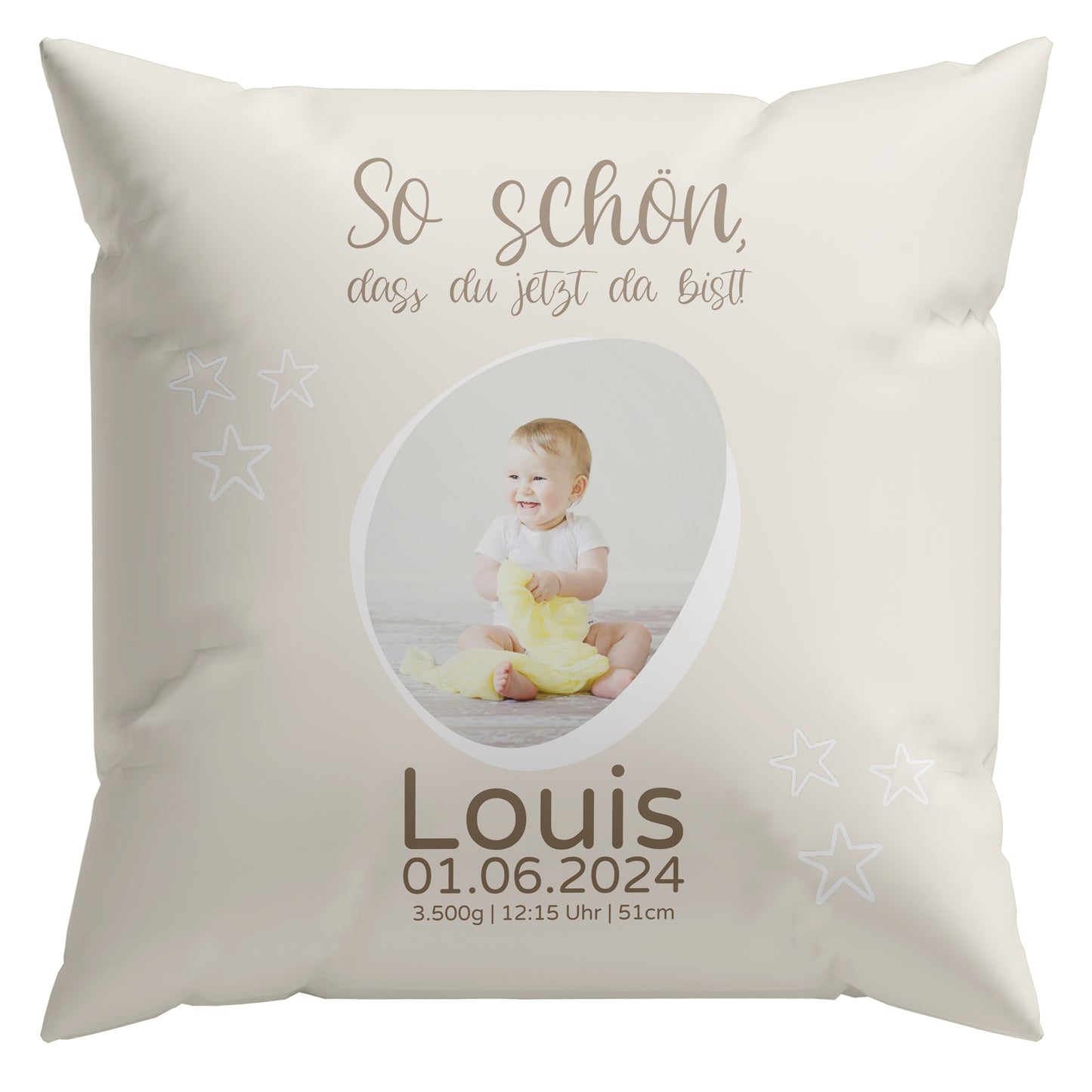 Collage - Baby Geburt Fotokissen