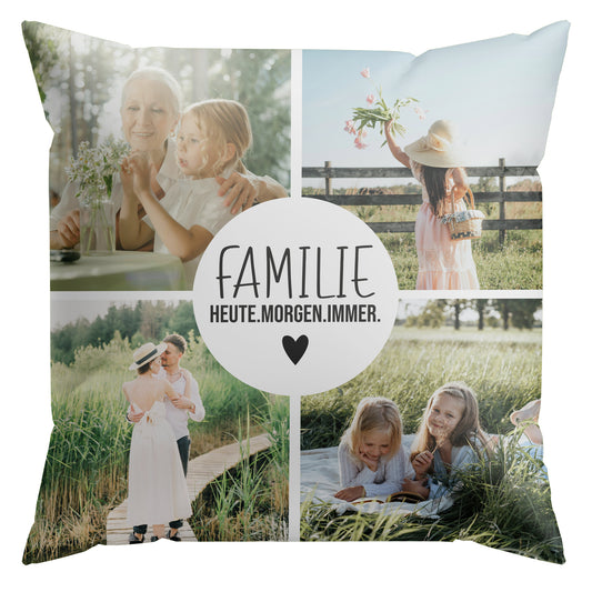 Collage - Kreis Familie Fotokissen