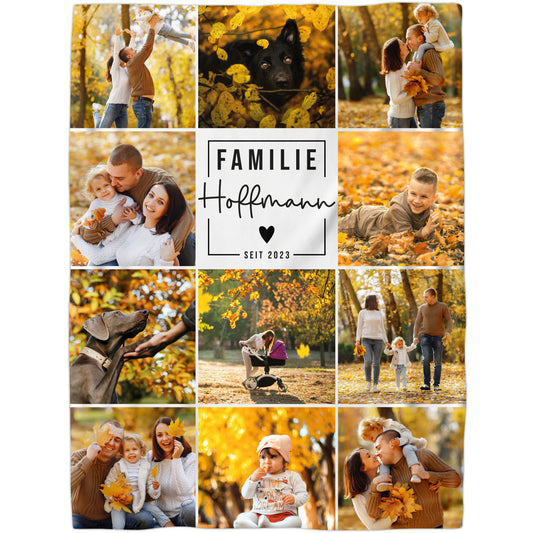 Fotodecke personalisiert Familiennamen Herbst