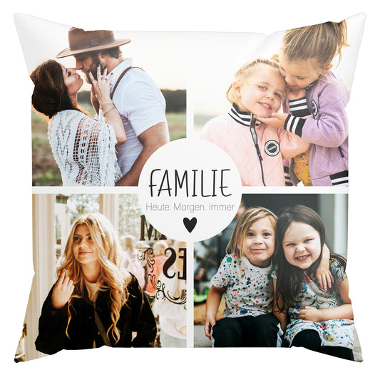 Collage - Kreis Familie Fotokissen