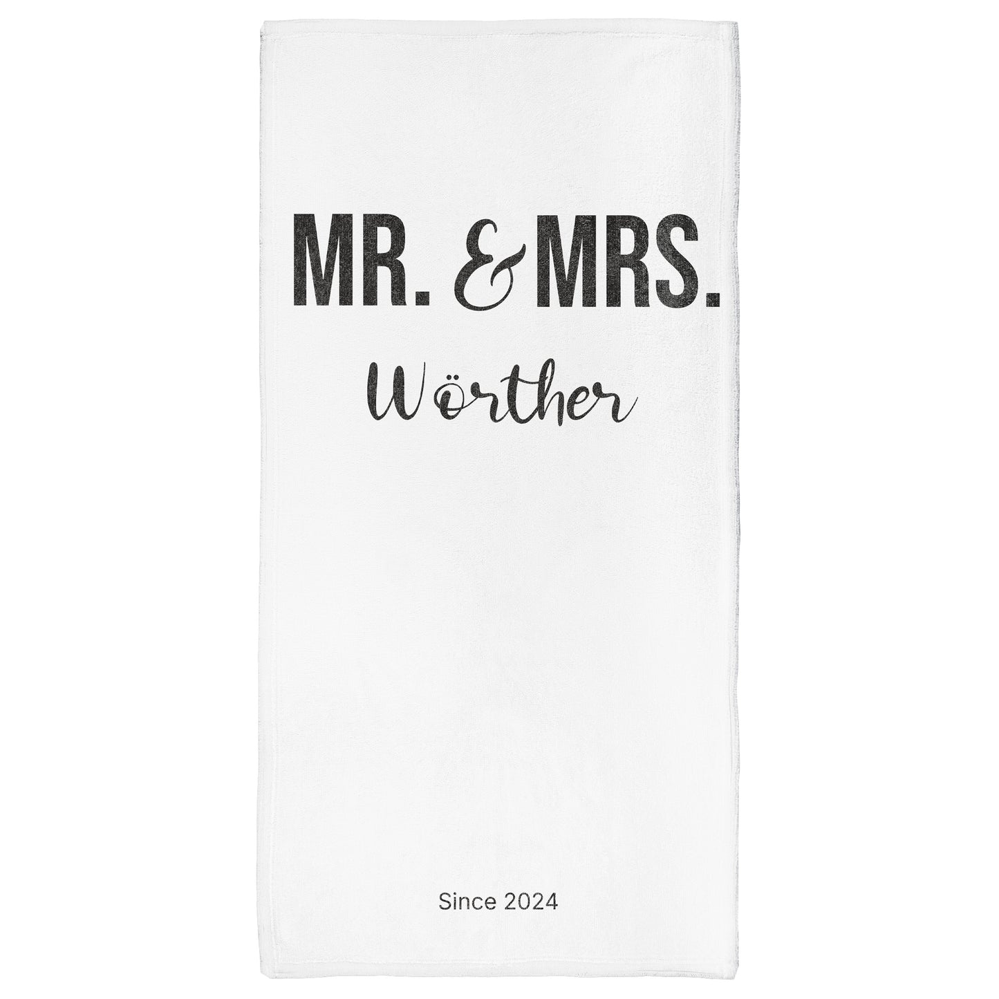 Mr. & Mrs.  - personalisiertes Handtuch