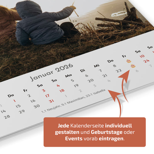 Wandkalender - Hochformat - selbst gestalten