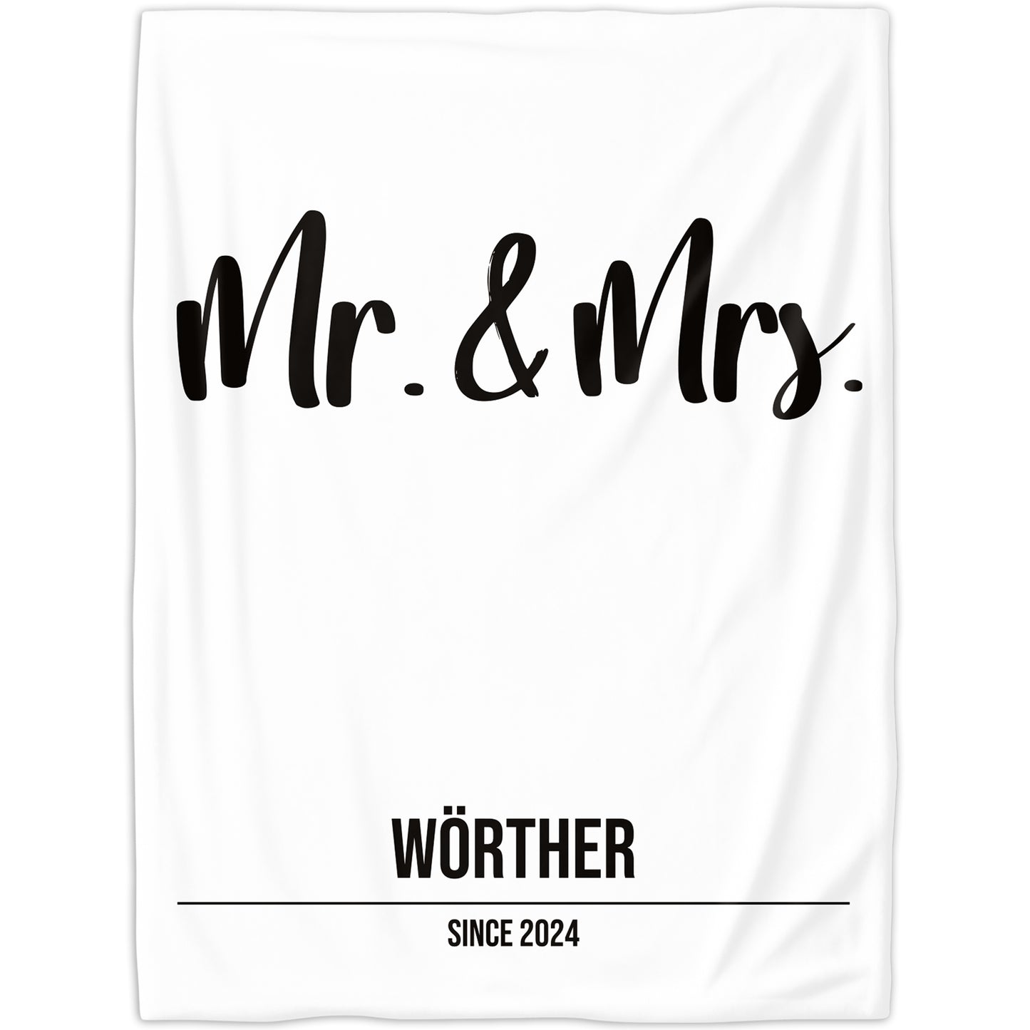 Mr und Mrs - personalisierte Kuscheldecke