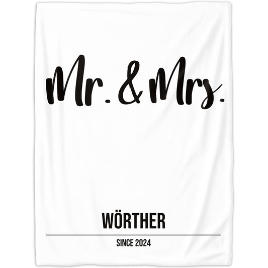 Mr und Mrs - Namensdecke für Paare