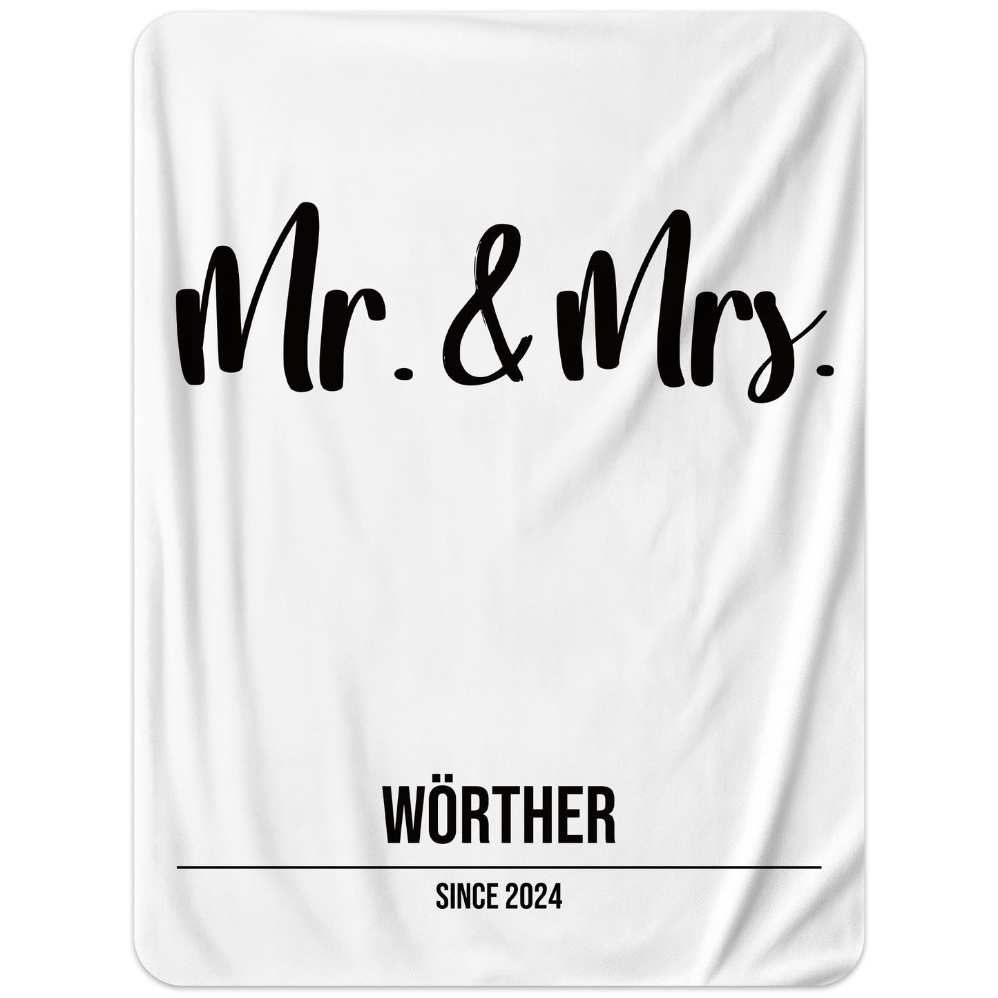 Mr und Mrs - personalisierte Kuscheldecke
