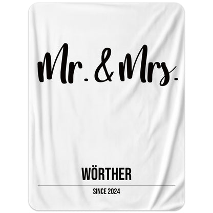 Mr und Mrs - personalisierte Kuscheldecke