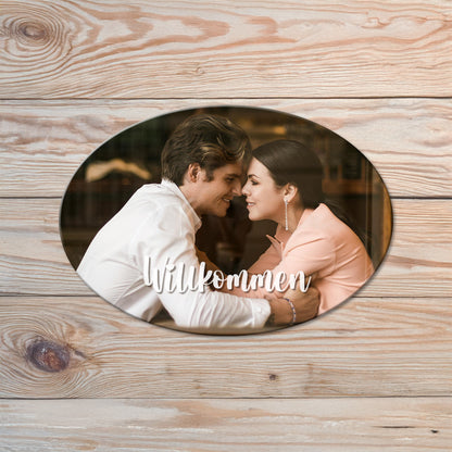 Türschild - Einzelfoto | Oval