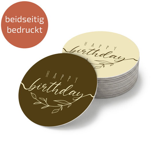 Bierdeckel | Untersetzer "Happy Birthday" - Rund 10,7 cm