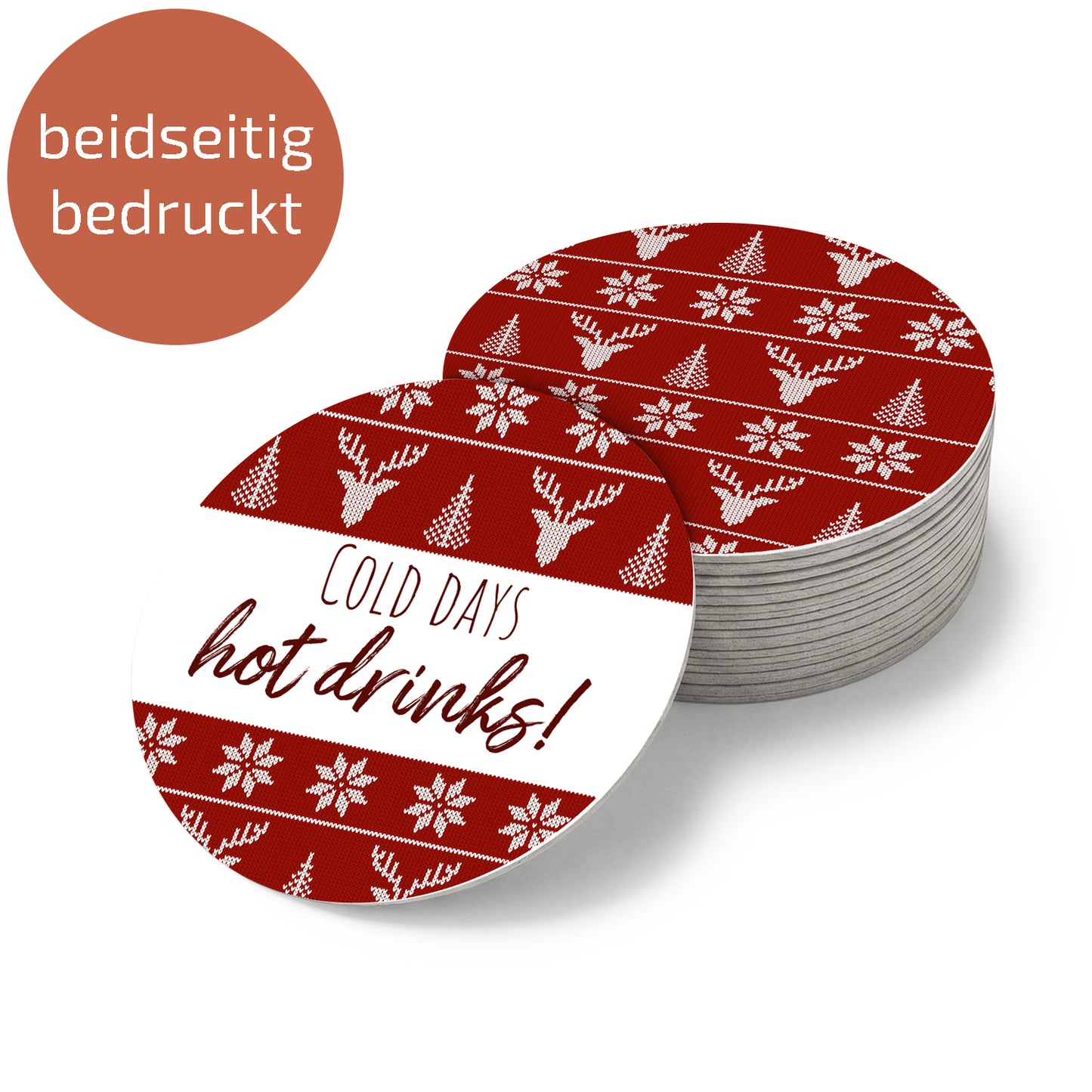 Bierdeckel | Untersetzer "Hot Drinks" - Rund 10,7 cm