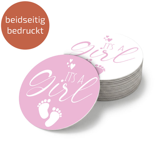 Bierdeckel | Untersetzer "It's a Girl" - Rund 10,7 cm