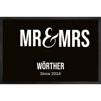 Mr. & Mrs. - Fussmatte mit Trittrand