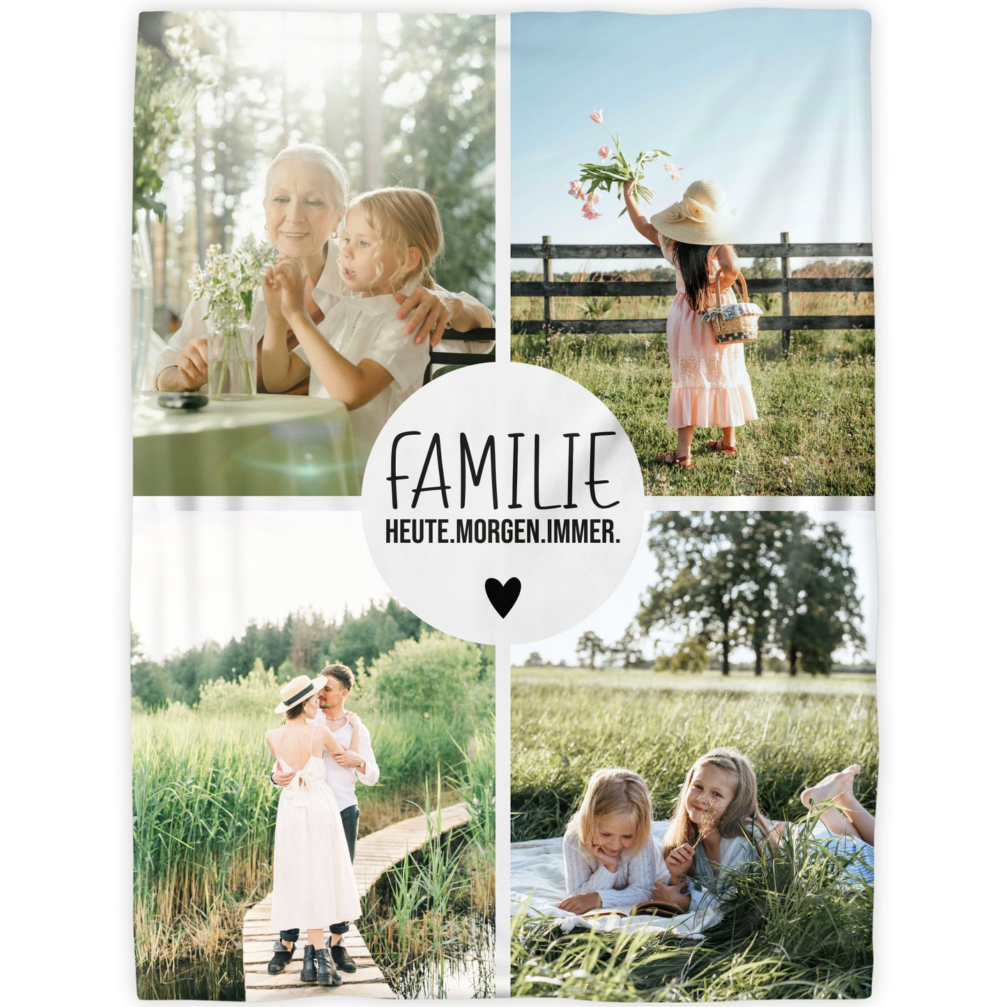 Collage - Kreis Familie Fotodecke