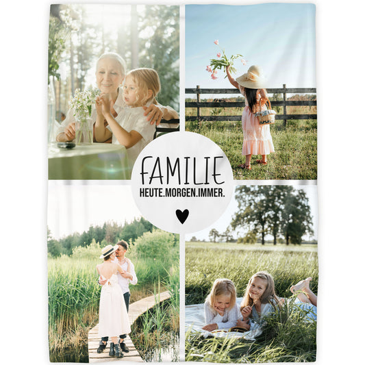 Collage - Kreis Familie Fotodecke