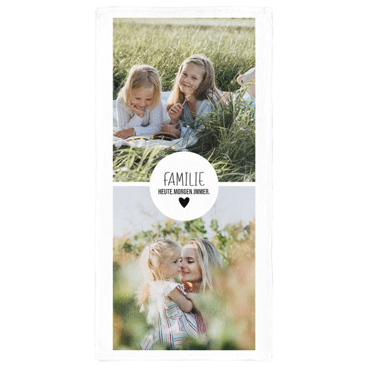 Collage - Kreis Familie Fotohandtuch