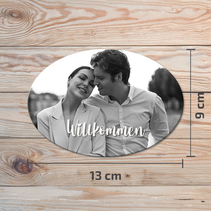 Türschild - Einzelfoto | Oval